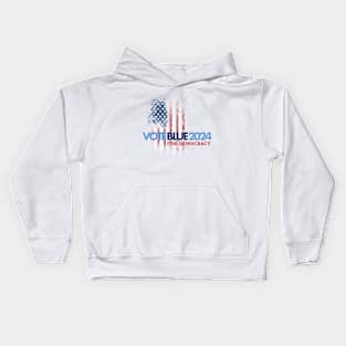 Vote Blue 2024 For Democracy Kids Hoodie